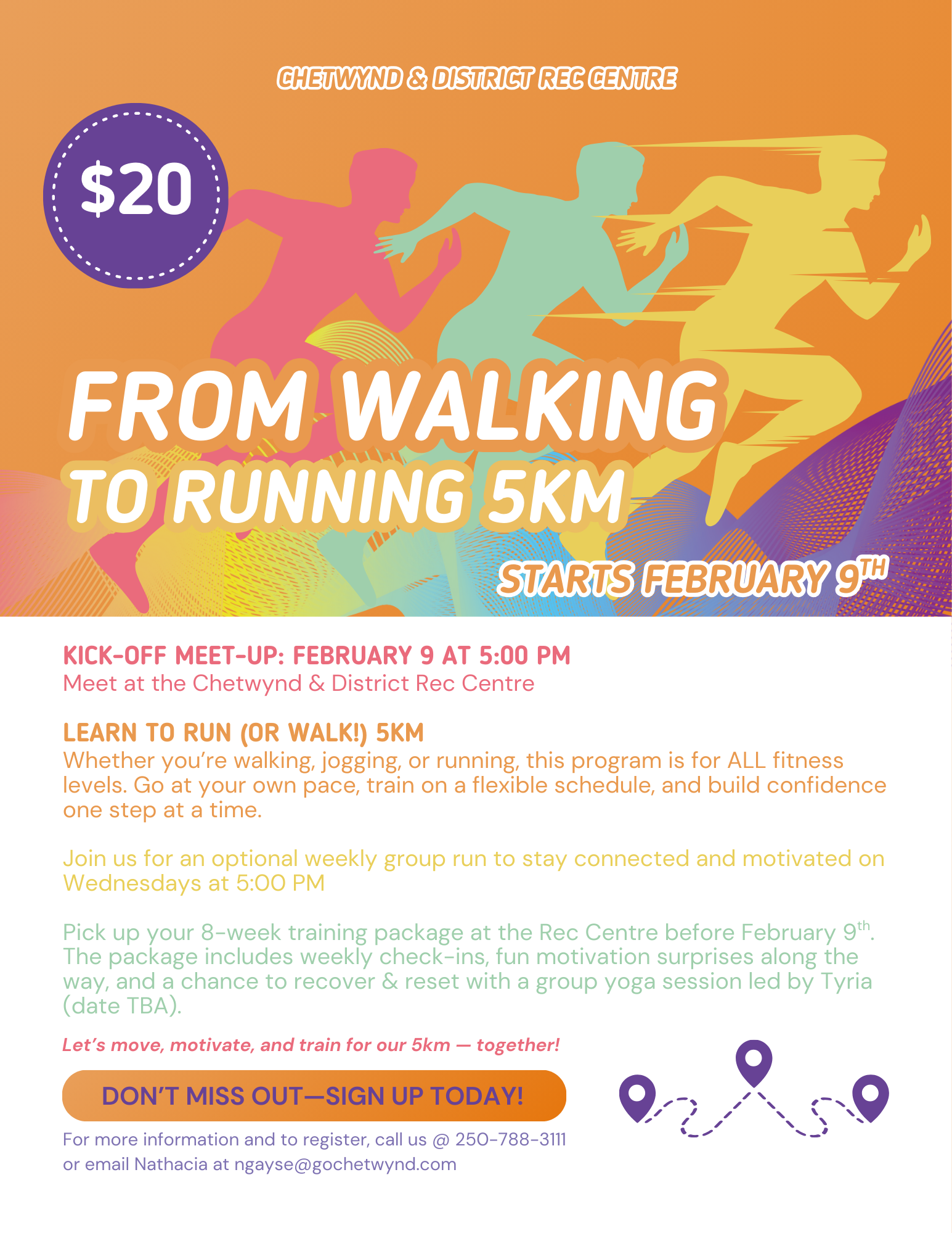 Orange And White Colorful Fun Run Instagram Post